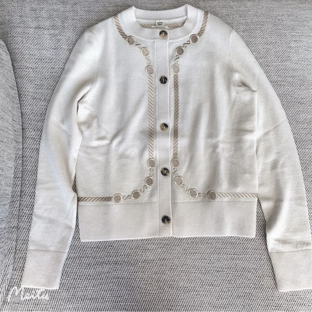 HP!🦋Authentic Hermes Cardigan Size 34 - Picture 4 of 11
